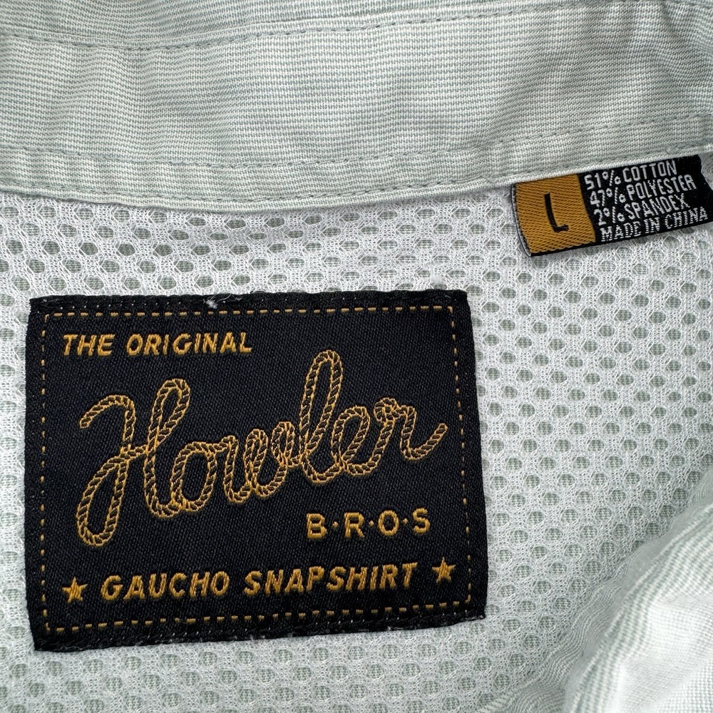 Howler Bros Gaucho Snapshirt  Embroidered Toucans Mens  Large Green Western - Picture 9 of 13